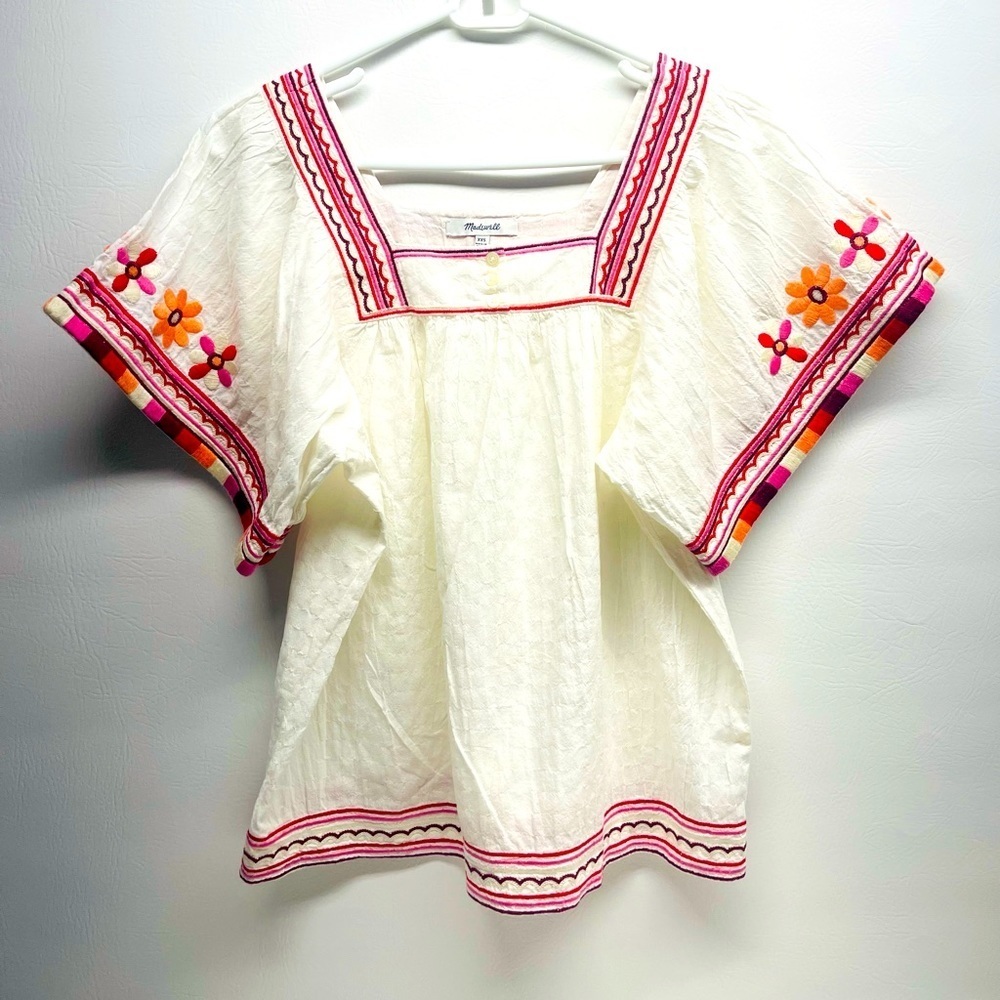 Madewell womens embroidered top size XXS